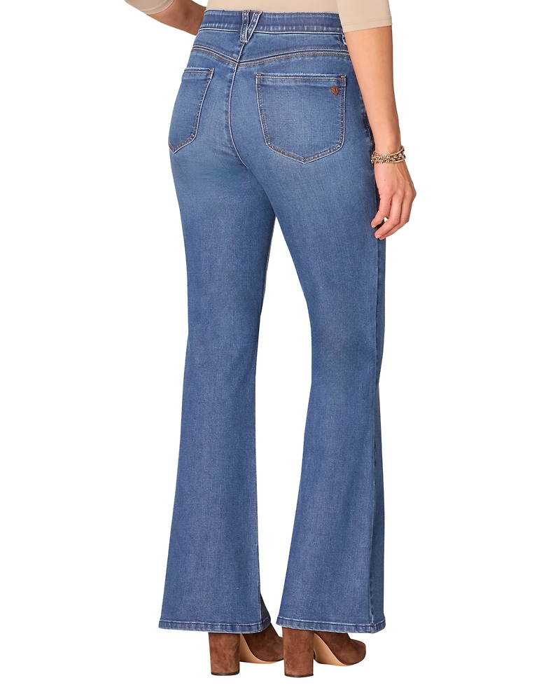 Democracy Petite High-Rise Flare Jeans