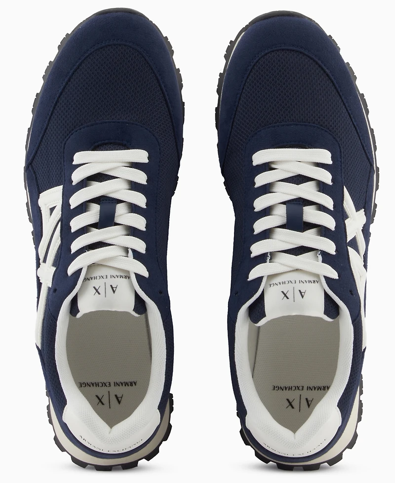 A|X Armani Exchange Men's Drop Logo Mesh Sneakers
