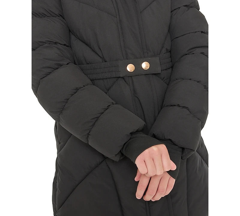 Sam Edelman Big Girls Quilted Belted Stadium Jacket