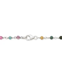 Macy's Cultured Freshwater Pearl (4-5mm) & Multicolor Tourmaline 24" Statement Necklace in Sterling Silver