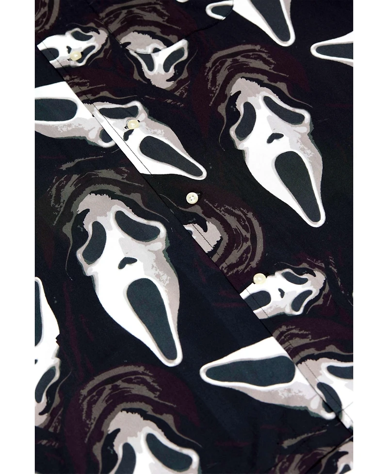 OppoSuits Men's Official GhostFace Hawaii Shirt - Halloween Themed Party Short Sleeve Multicolor