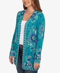 Ruby Rd. Petite Floral Open Front Cardigan Sweater