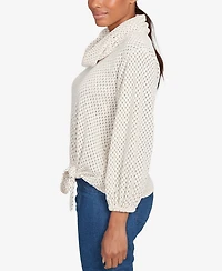Ruby Rd. Petite Honeycomb Chenille Cowl Neck Top
