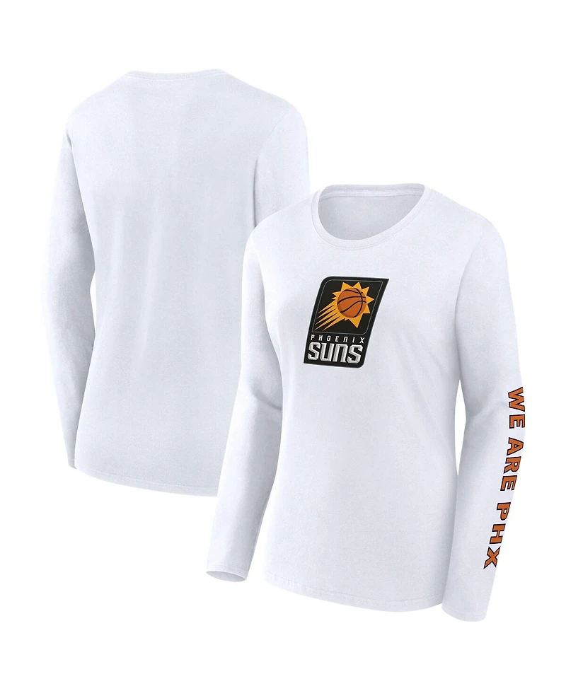 Fanatics Women's White Phoenix Suns Long Sleeve T-Shirt