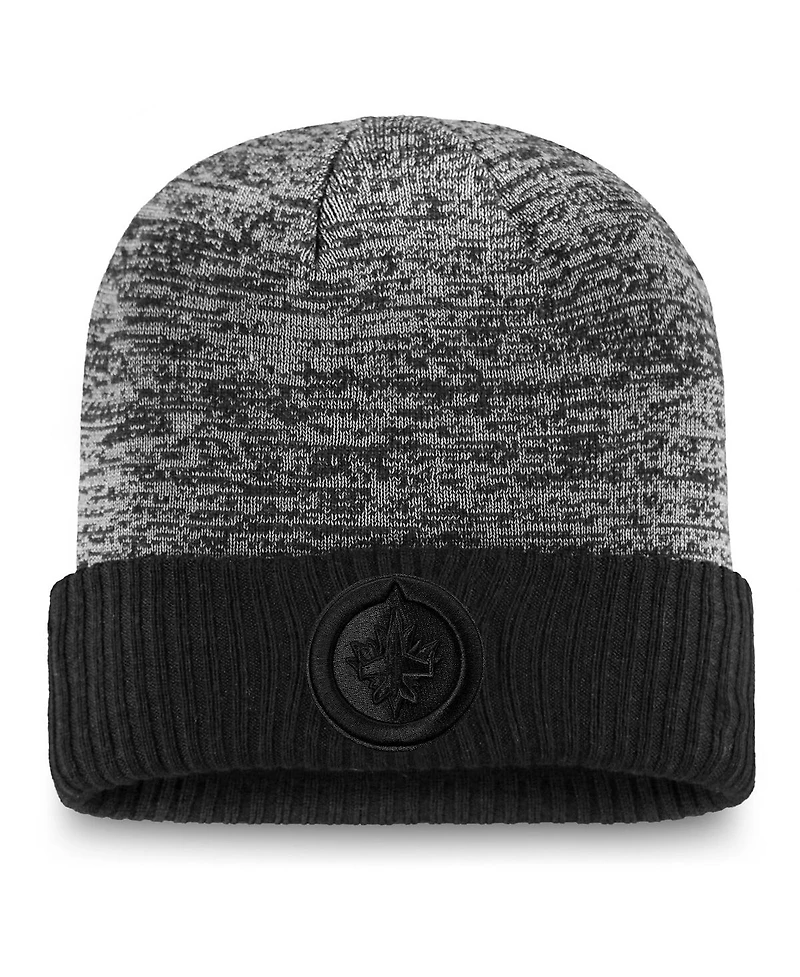 Fanatics Men's Black Winnipeg Jets Authentic Pro Travel Training Cuffed Knit Hat