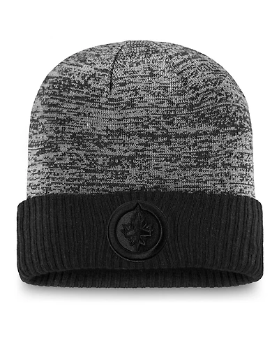 Fanatics Men's Black Winnipeg Jets Authentic Pro Travel Training Cuffed Knit Hat