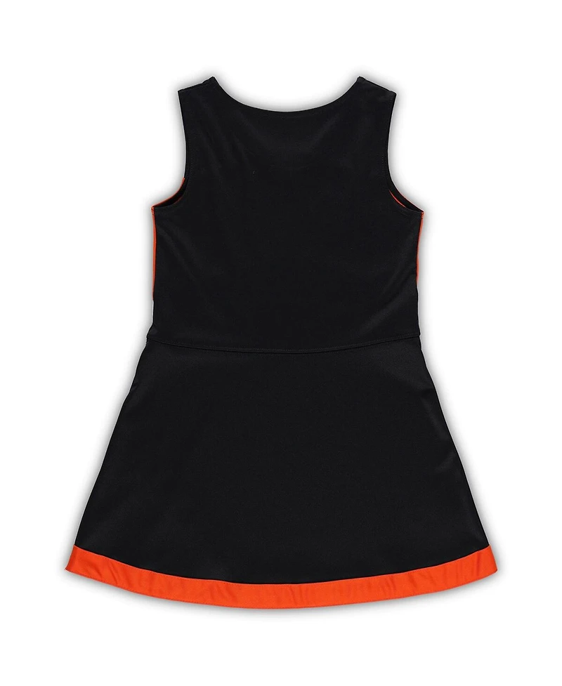 Outerstuff Girls Preschool Black Cincinnati Bengals Two-Piece Cheer Captain Jumper Dress with Bloomers Set