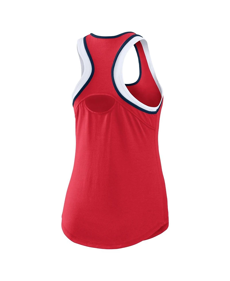Wear by Erin Andrews Women's Red Los Angeles Angels Color Block Racerback Tank Top