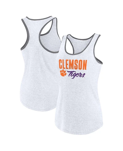Fanatics Women's Ash Clemson Tigers Fuel Racerback Tank Top