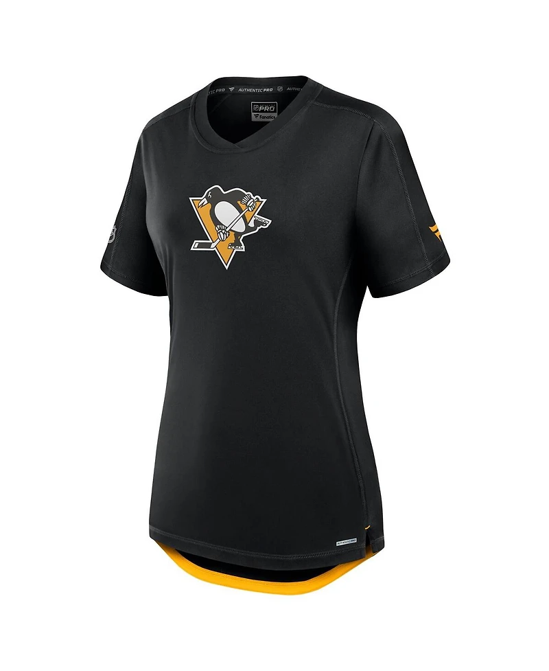 Fanatics Women's Black Pittsburgh Penguins Authentic Pro Rink T-Shirt
