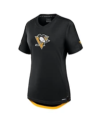 Fanatics Women's Black Pittsburgh Penguins Authentic Pro Rink T-Shirt
