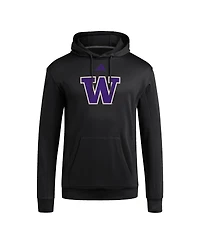 Adidas Men's Black Washington Huskies Locker Logo Fleece Pullover Hoodie