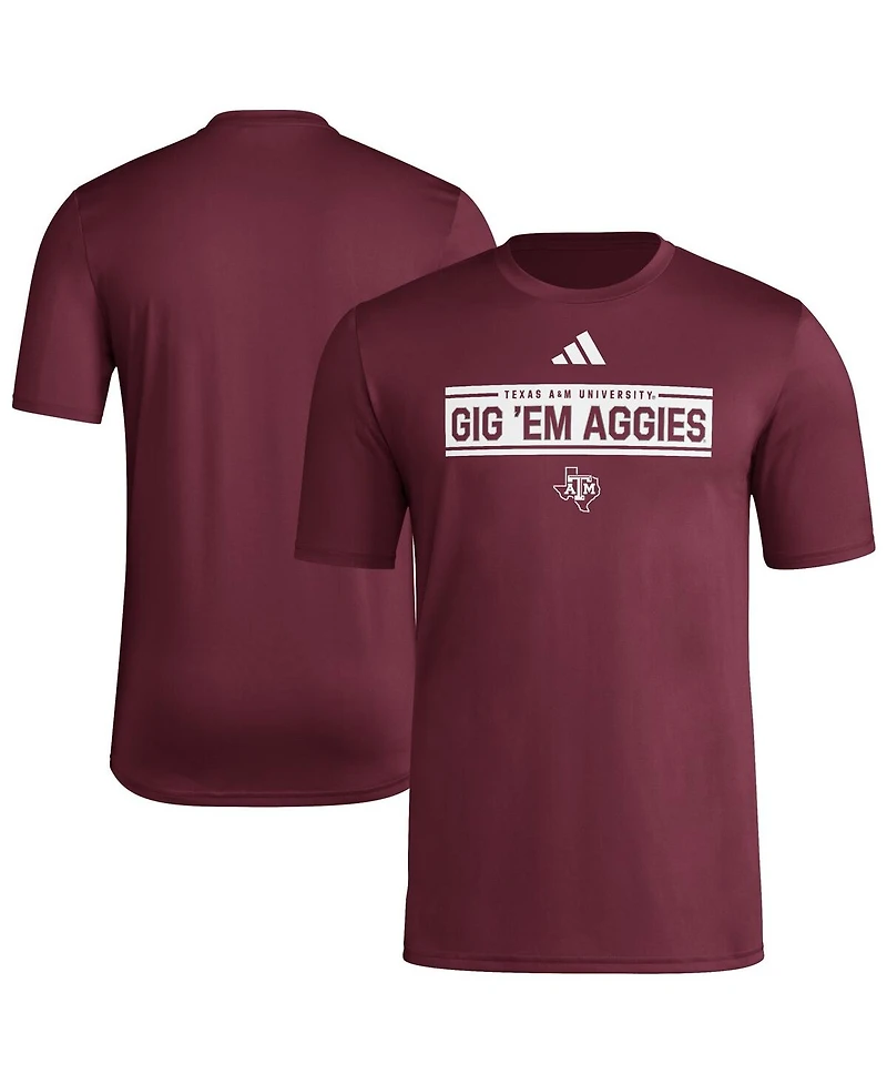 Adidas Men's Maroon Texas A&M Aggies Locker Slogan Pre-Game T-Shirt