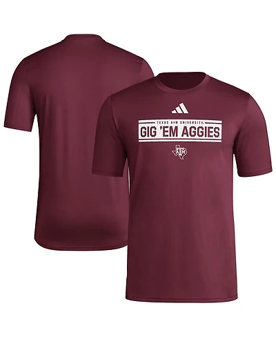Adidas Men's Maroon Texas A&M Aggies Locker Slogan Pre-Game T-Shirt