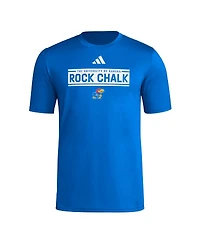Adidas Men's Royal Kansas Jayhawks Locker Slogan Pre-Game T-Shirt