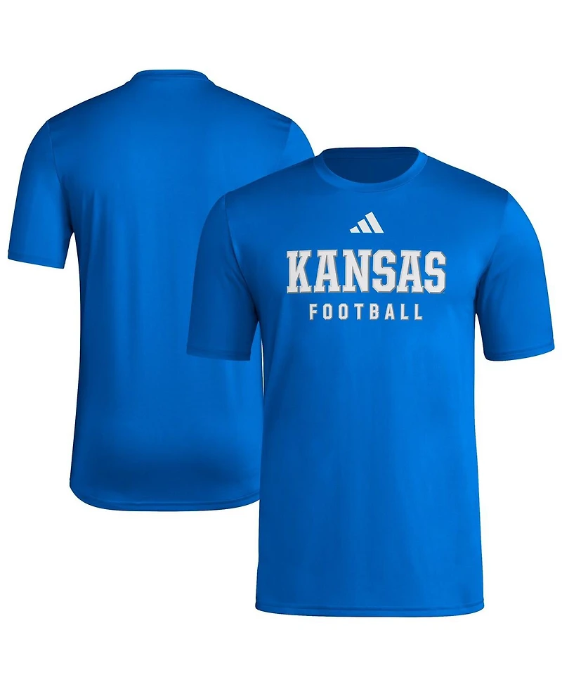 Adidas Men's Royal Kansas Jayhawks Locker Practice Football Pre-Game T-Shirt