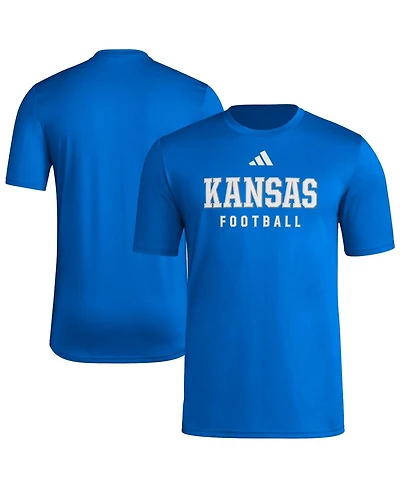 Adidas Men's Royal Kansas Jayhawks Locker Practice Football Pre-Game T-Shirt