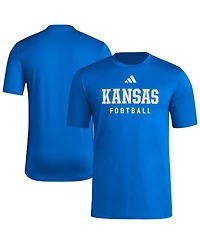 Adidas Men's Royal Kansas Jayhawks Locker Practice Football Pre-Game T-Shirt
