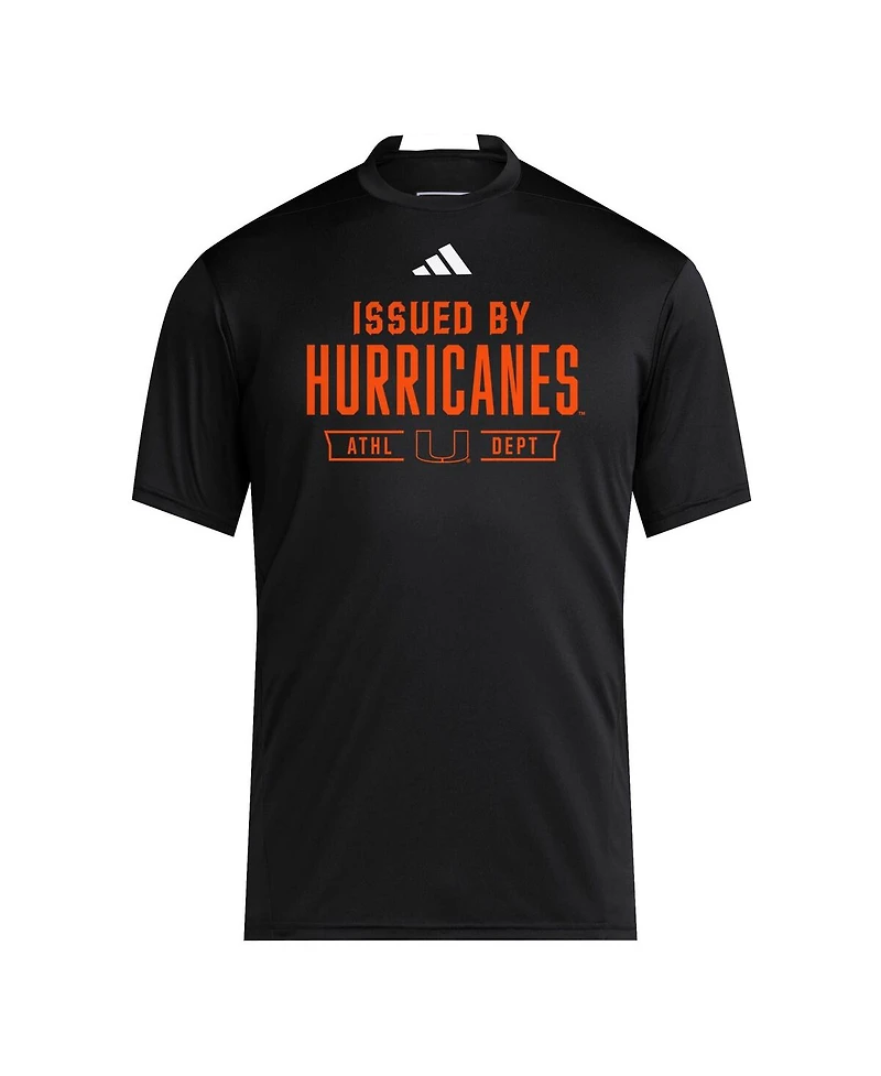 Adidas Men's Black Miami Hurricanes 2025 Training Performance Team T-Shirt