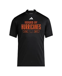 Adidas Men's Black Miami Hurricanes 2025 Training Performance Team T-Shirt