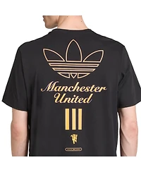 Adidas Men's Black Manchester United Terrace Icons Collection Graphic T-Shirt