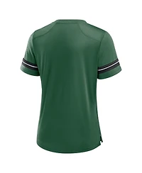 Fanatics Women's Green New York Jets Play Script Lace-Up T-Shirt