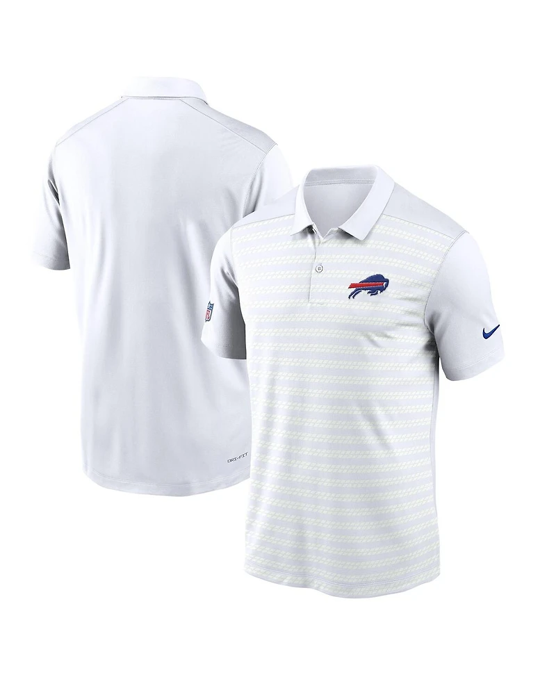 Nike Men's White Buffalo Bills Sideline Victory Dri-fit Polo Shirt