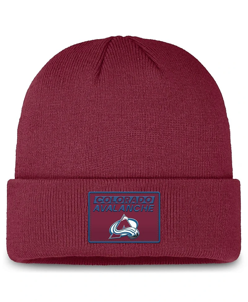 Fanatics Men's Burgundy Colorado Avalanche Authentic Pro Cuffed Knit Hat