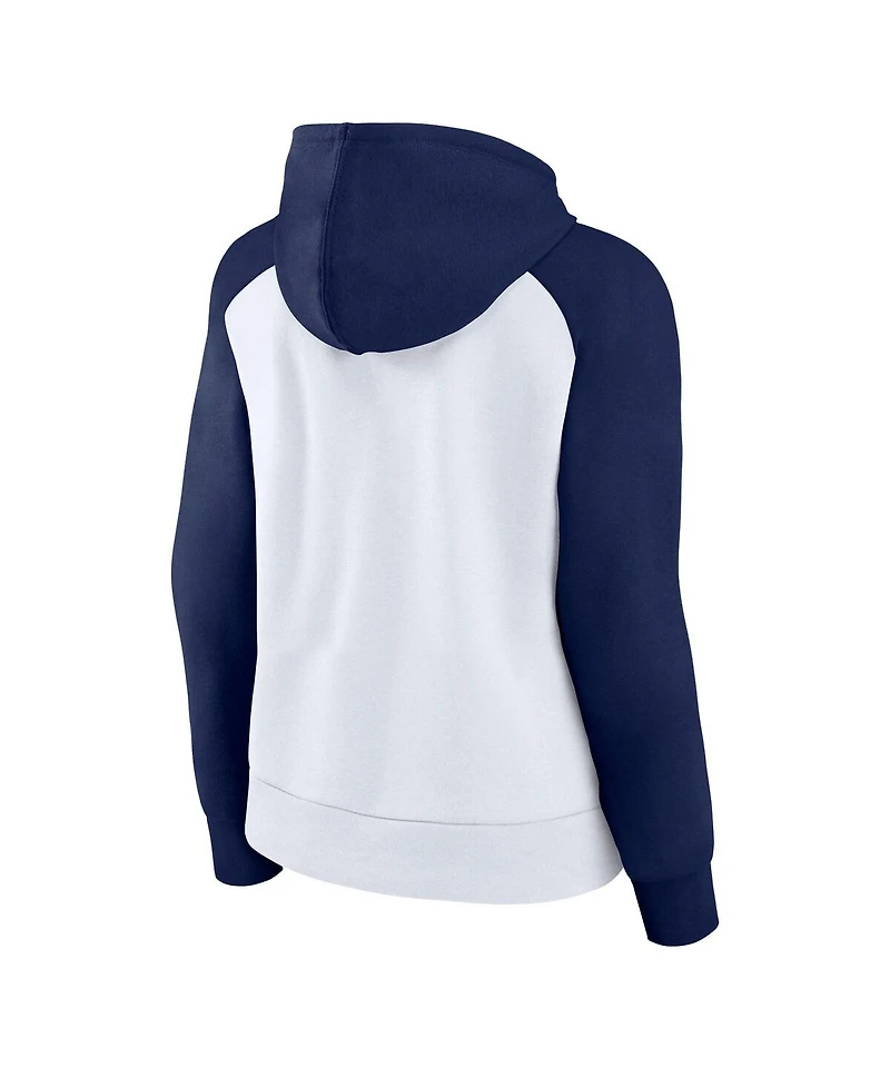 Fanatics Women's Navy Montreal Canadiens Indispensable Raglan Fleece Pullover Hoodie