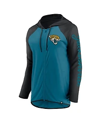 Fanatics Women's Teal/Black Jacksonville Jaguars Script Full-Zip Hoodie