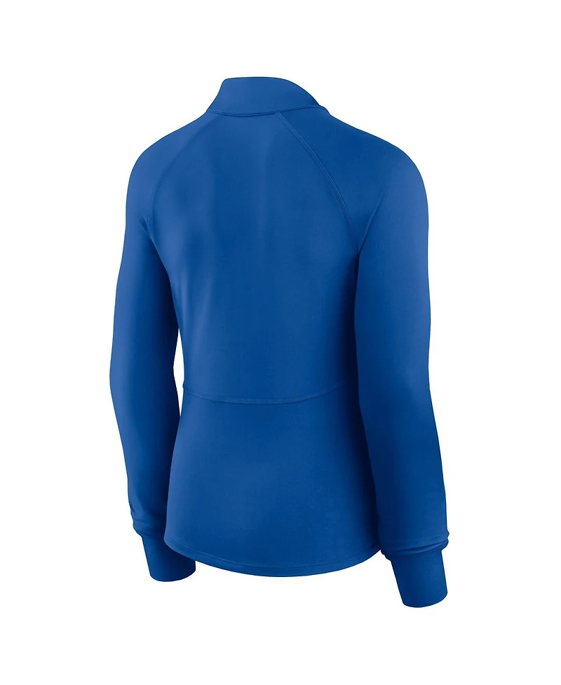 Fanatics Women's Royal Los Angeles Dodgers Elements Raglan Tri-Blend Quarter-Zip Top