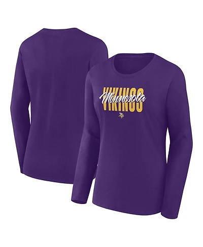 Logo Athletic Women's Purple Minnesota Vikings Grip Long Sleeve T-Shirt