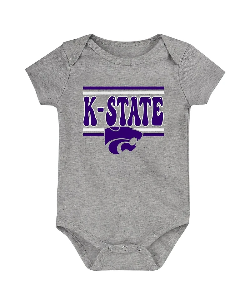 Outerstuff Newborn 3-Pack Purple Kansas State Wildcats Sunday Comics Bodysuit Set