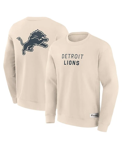 Fanatics Men's Cream Detroit Lions Elements Future Ground Lettering Pullover Sweatshirt
