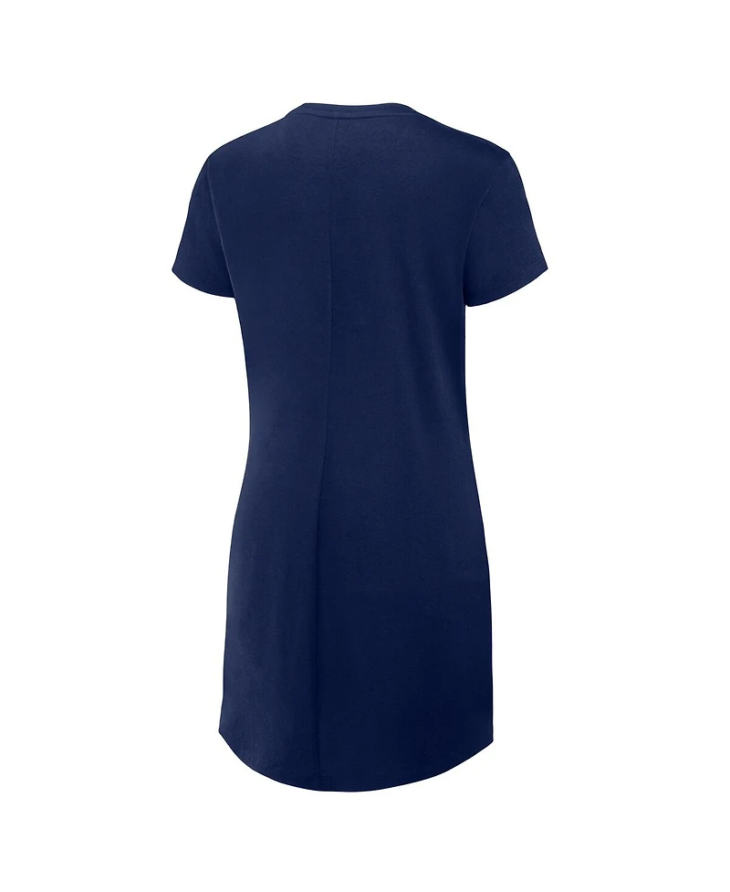 Fanatics Women's College Navy Seattle Seahawks Ruched Drape T-Shirt Dress