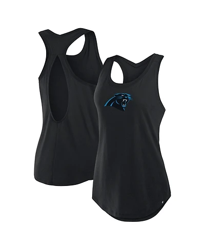 Fanatics Women's Black Carolina Panthers Iron Fan Tank Top