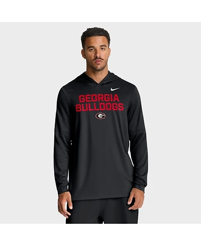 Nike Men's Black Georgia Bulldogs 2025 Sideline Performance Long Sleeve Hoodie T-Shirt