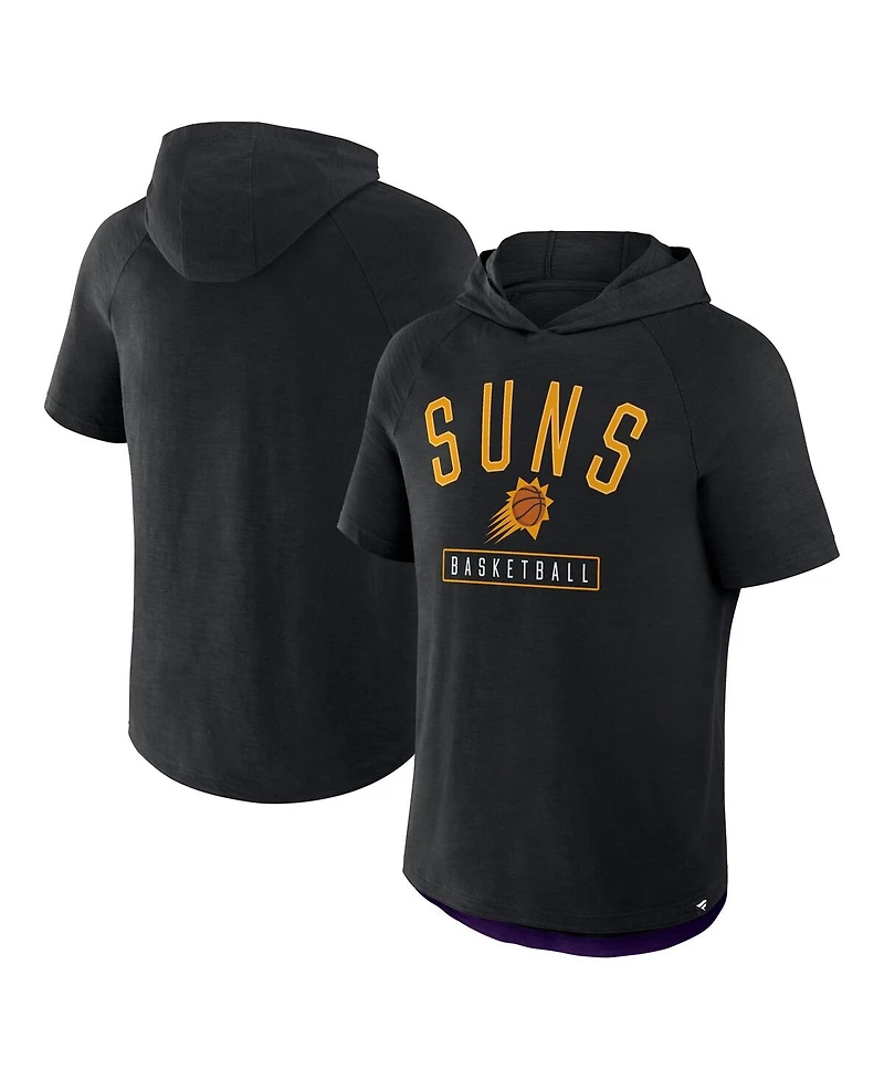 Fanatics Men's Black Phoenix Suns Pass Legend Raglan Hoodie T-Shirt