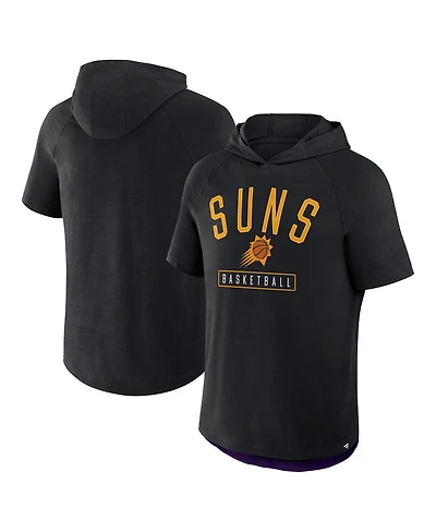 Fanatics Men's Black Phoenix Suns Pass Legend Raglan Hoodie T-Shirt