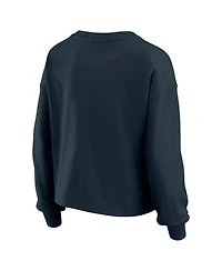 Wear by Erin Andrews Women's 2-Piece Navy Chicago Bears Heavy Rugby Jersey Long Sleeve T-Shirt and Shorts Lounge Set