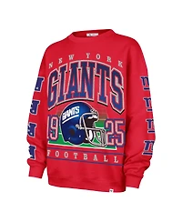 '47 Brand Women's Red New York Giants Go Big Oversized Pullover Sweatshirt