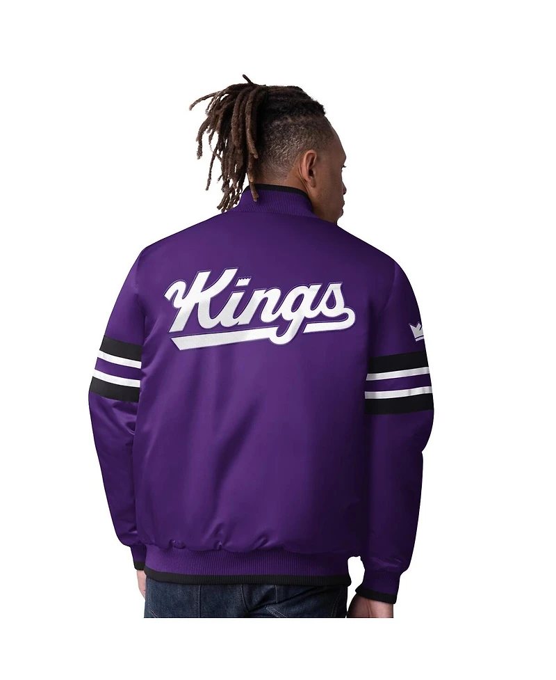 Starter Men's Purple Sacramento Kings Scout Varsity Satin Full-Snap Jacket