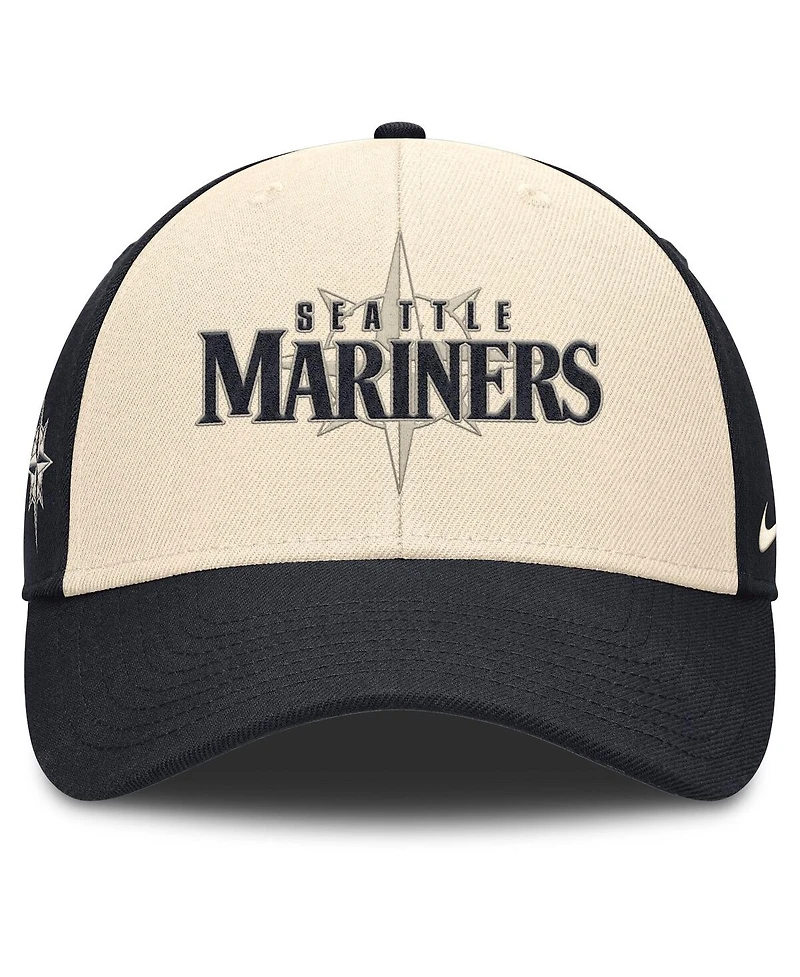 Nike Men's Navy/Natural Seattle Mariners Statement Club Performance Adjustable Hat