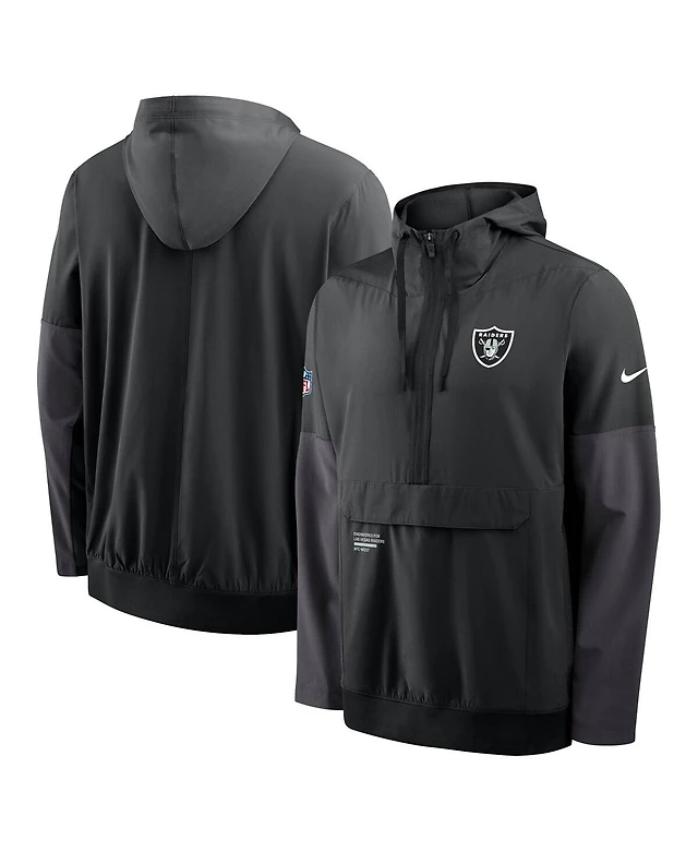 Nike Men's Black Las Vegas Raiders Sideline Anorak Half-Zip Hoodie