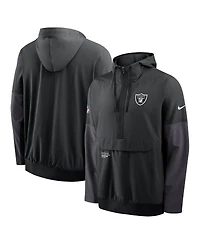 Nike Men's Black Las Vegas Raiders Sideline Anorak Half-Zip Hoodie Jacket