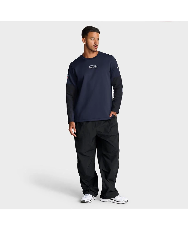 Nike Men's College Navy Seattle Seahawks Sideline Scripted to Win Performance Long Sleeve T-Shirt