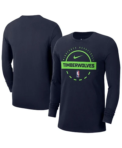 Nike Men's Navy Minnesota Timberwolves Authentic Long Sleeve Practice T-Shirt
