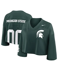 Nike Women's Green Michigan State Spartans Cropped Mesh Fashion Jersey