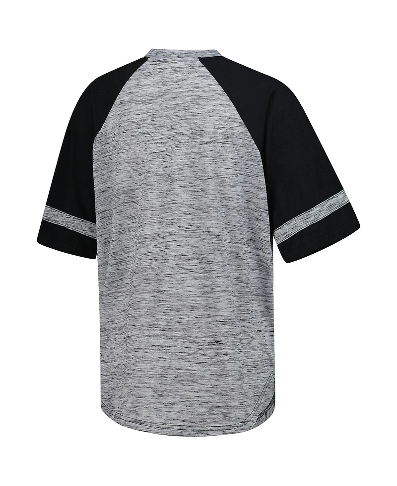 G-iii 4Her by Carl Banks Women's Heather Gray Ross Chastain Hall of Fame Oversized Raglan V-Neck T-Shirt