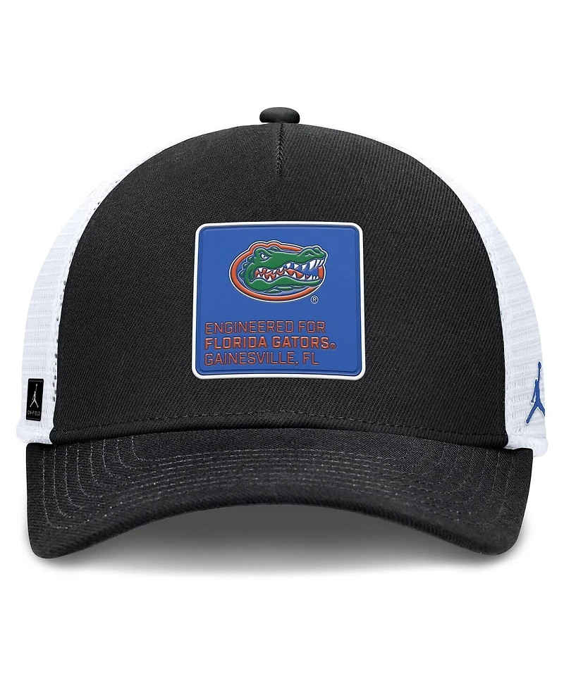 Jordan Men's Black/White Florida Gators 2025 On-Field Rise Engineered Trucker Adjustable Hat